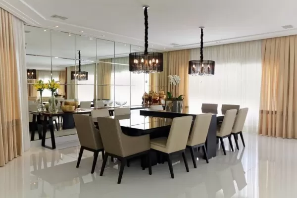 Espelho bisotê para sala de jantar em Porto Alegre